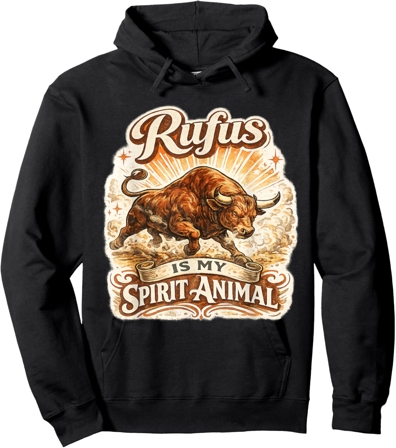 Rufus The Bull Rufus is My Spirit Animal Hoodie - Hoodie | Black