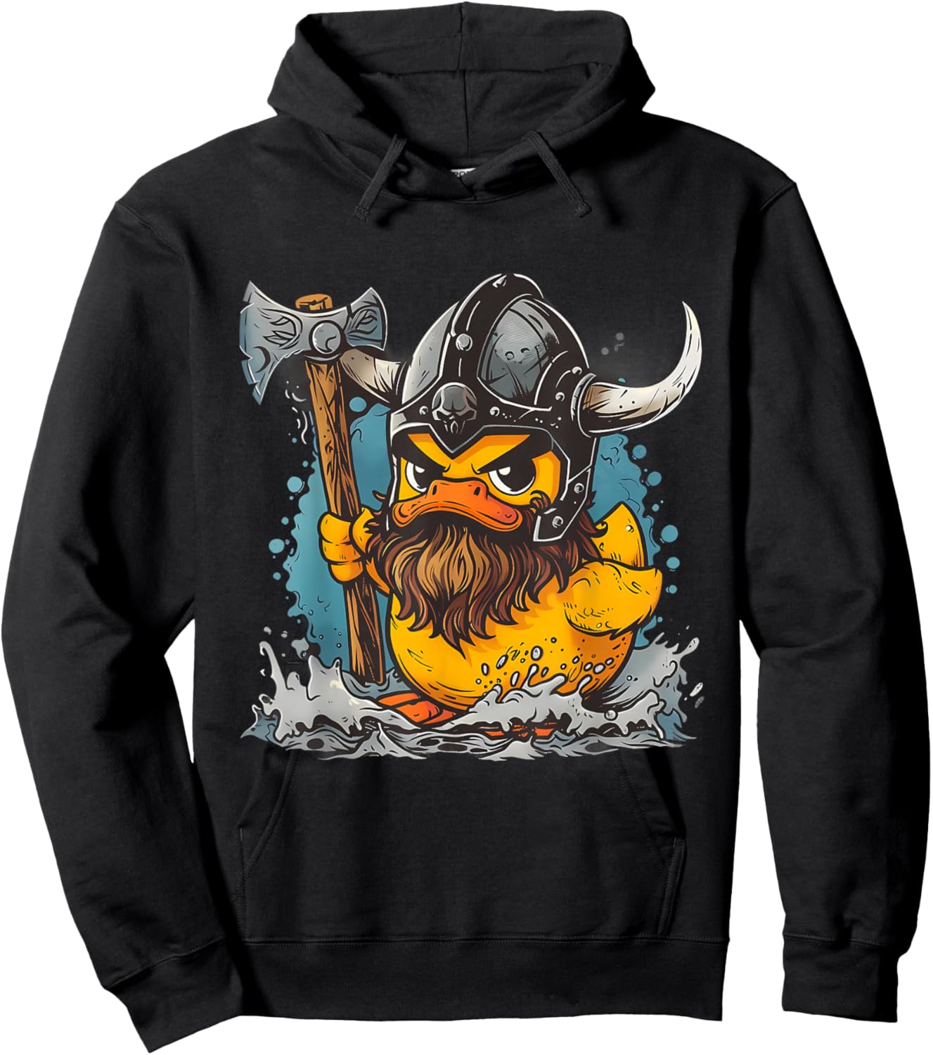 Rubber Duck Rubber Duckie Viking Duck Viking Helmet Vikings Hoodie - Hoodie | Black