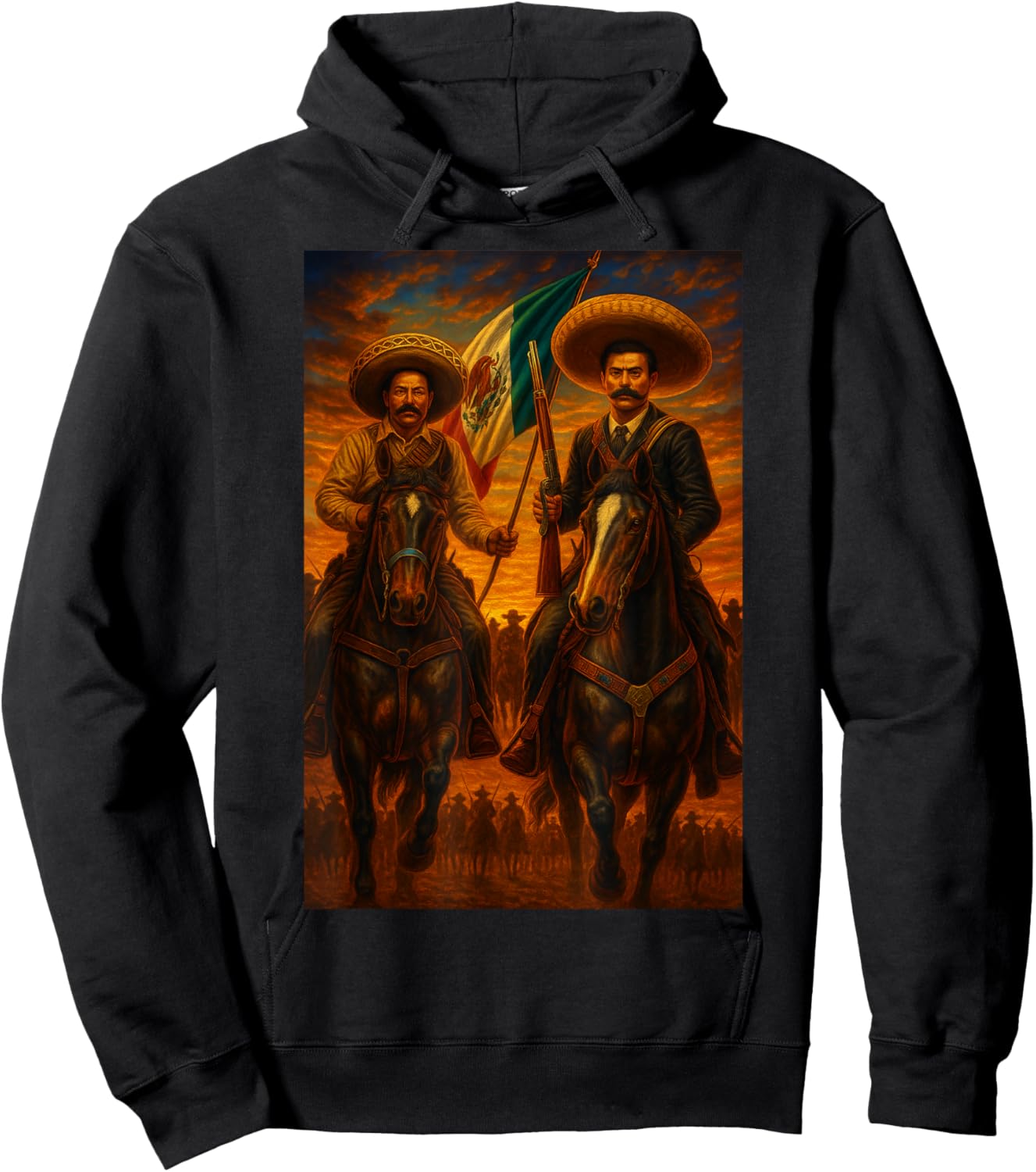 Zapata Villa CABALLOS Sunset Hoodie - Hoodie | Black