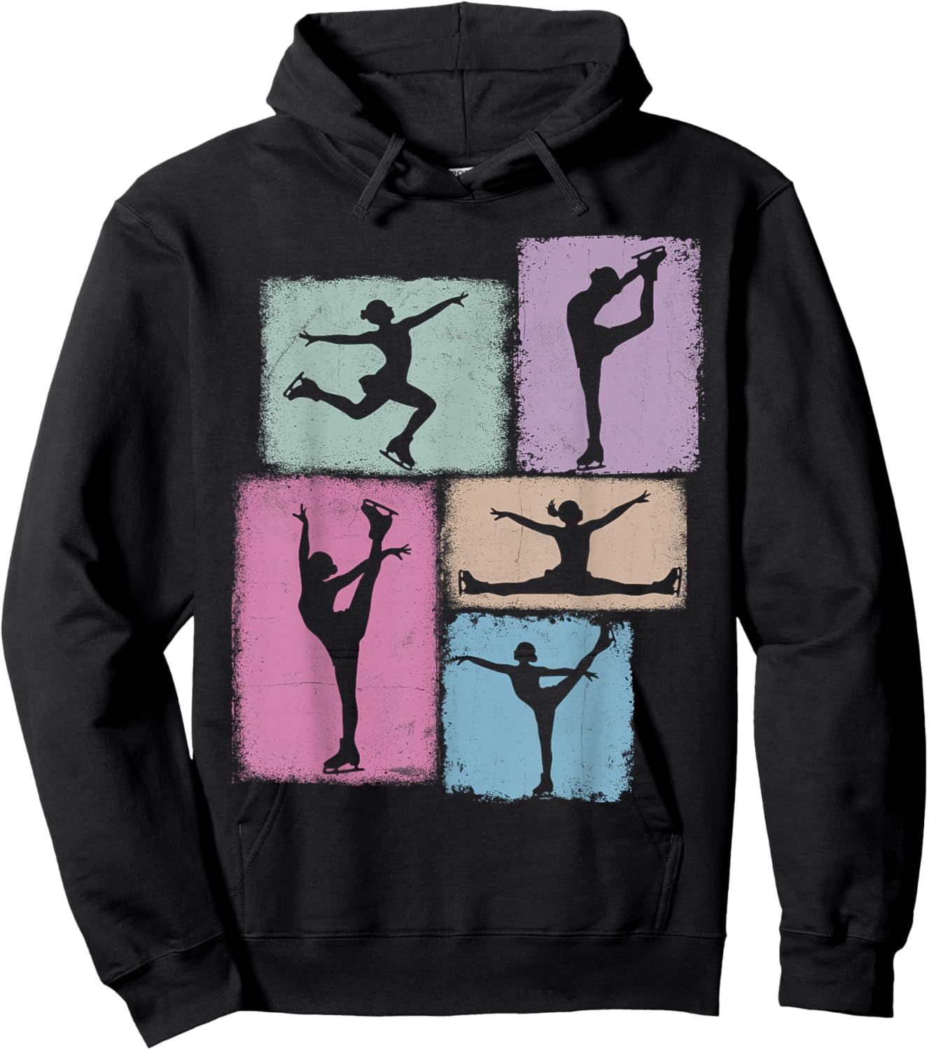 Figure Skating Collage Skater Women Kids Coach Youth Girl Hoodie - Hoodie | Black