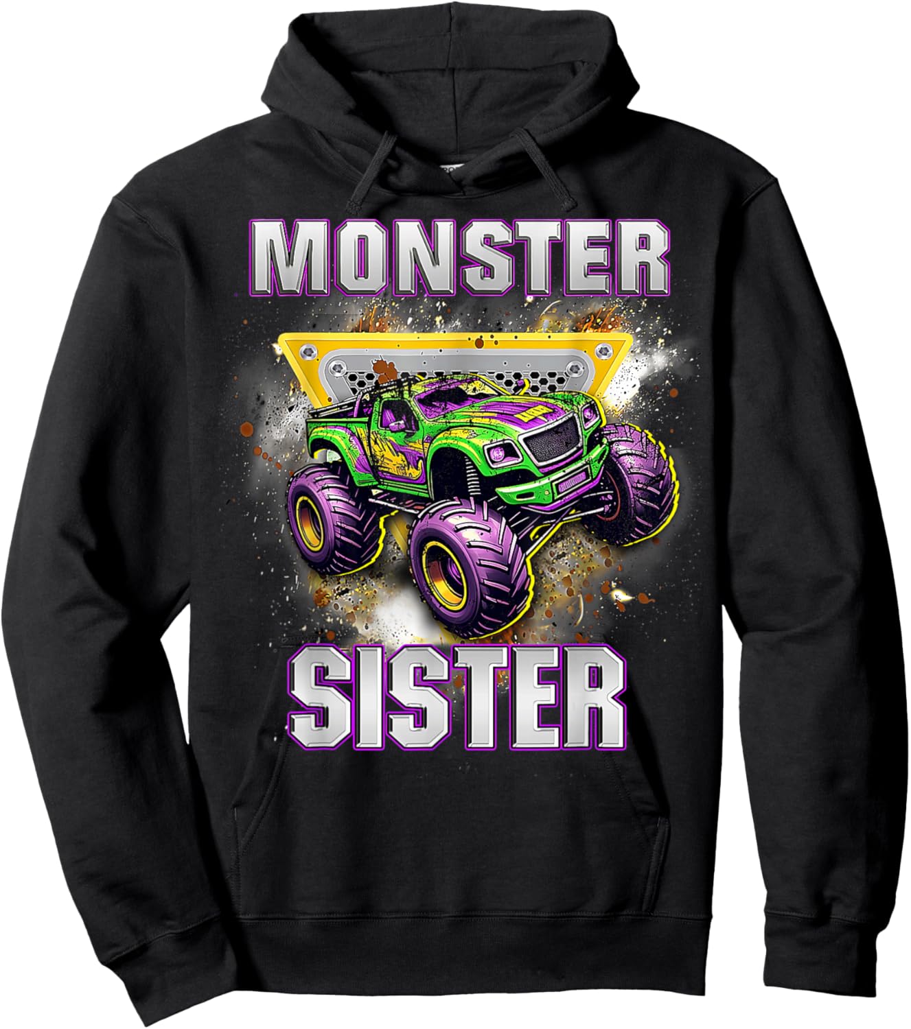 Monster Truck Sister Monster Truck Are My Jam Truck Lovers Hoodie - Hoodie | Black