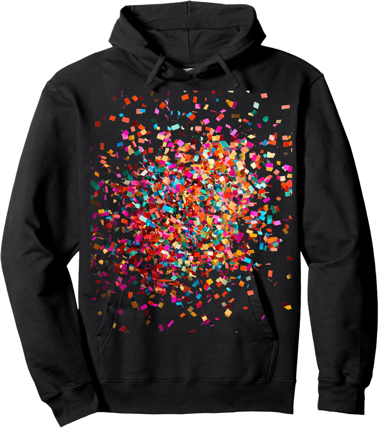 Confetti Explosion Celebration Pattern Hoodie - Hoodie | Black