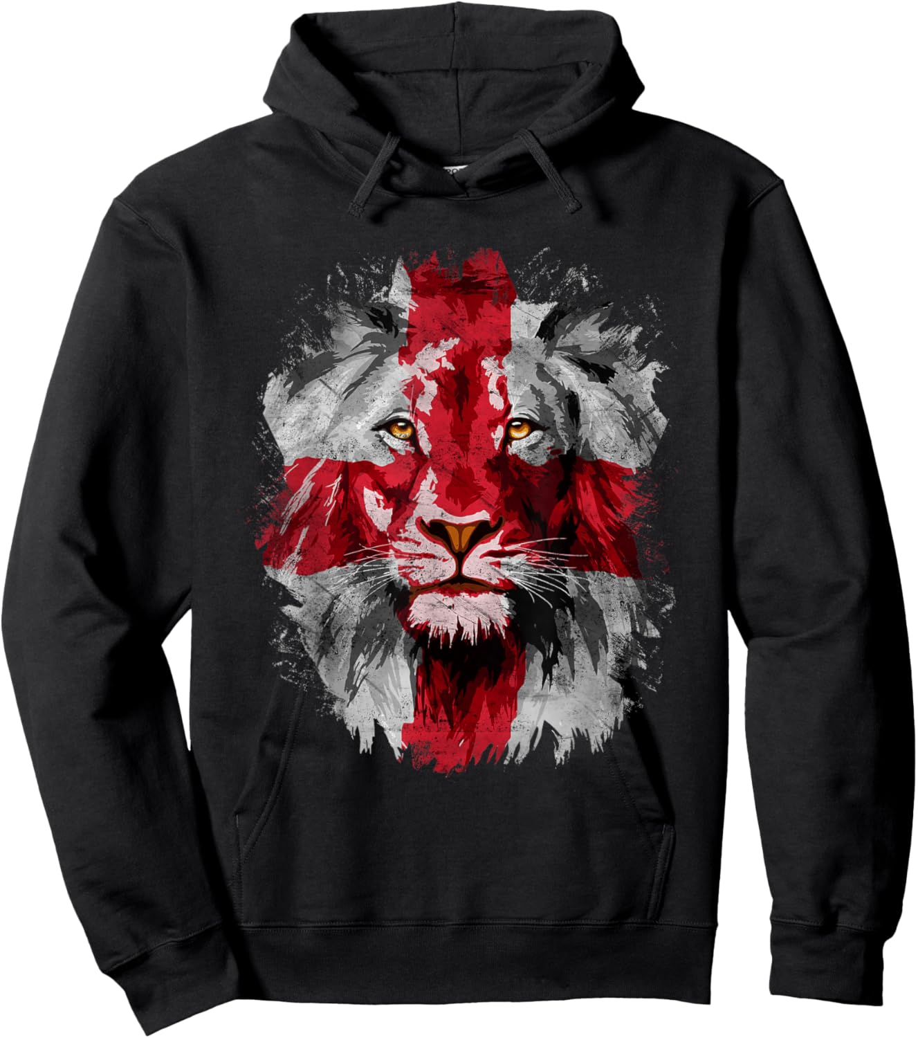 Vintage England National Flag Lion Face English England Flag Hoodie - Hoodie | Black