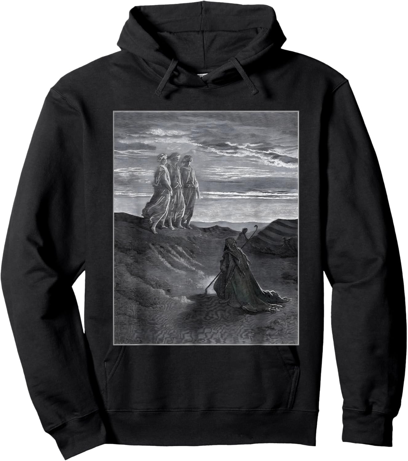 Abraham, God and Two Angels by Gustave Dore (1852) Hoodie - Hoodie | Black