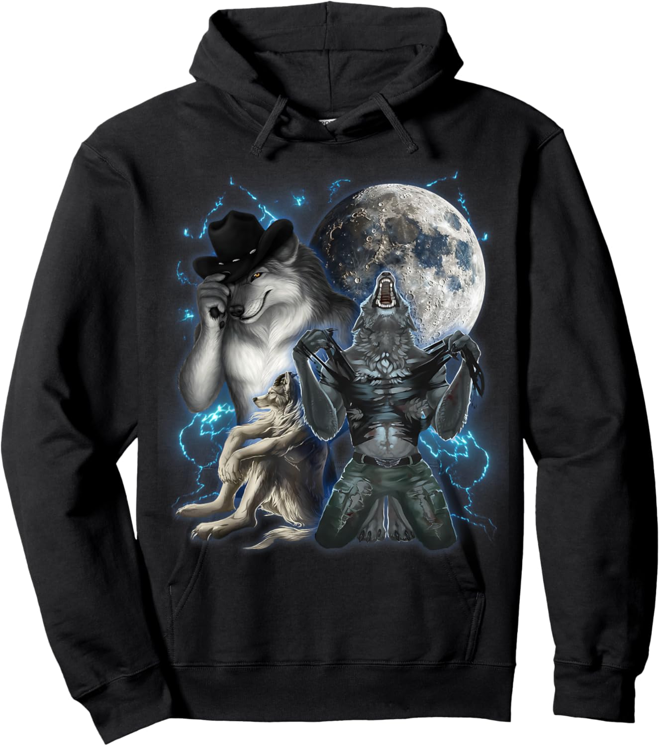 Cringe Alpha Wolf Hoodie - Hoodie | Black