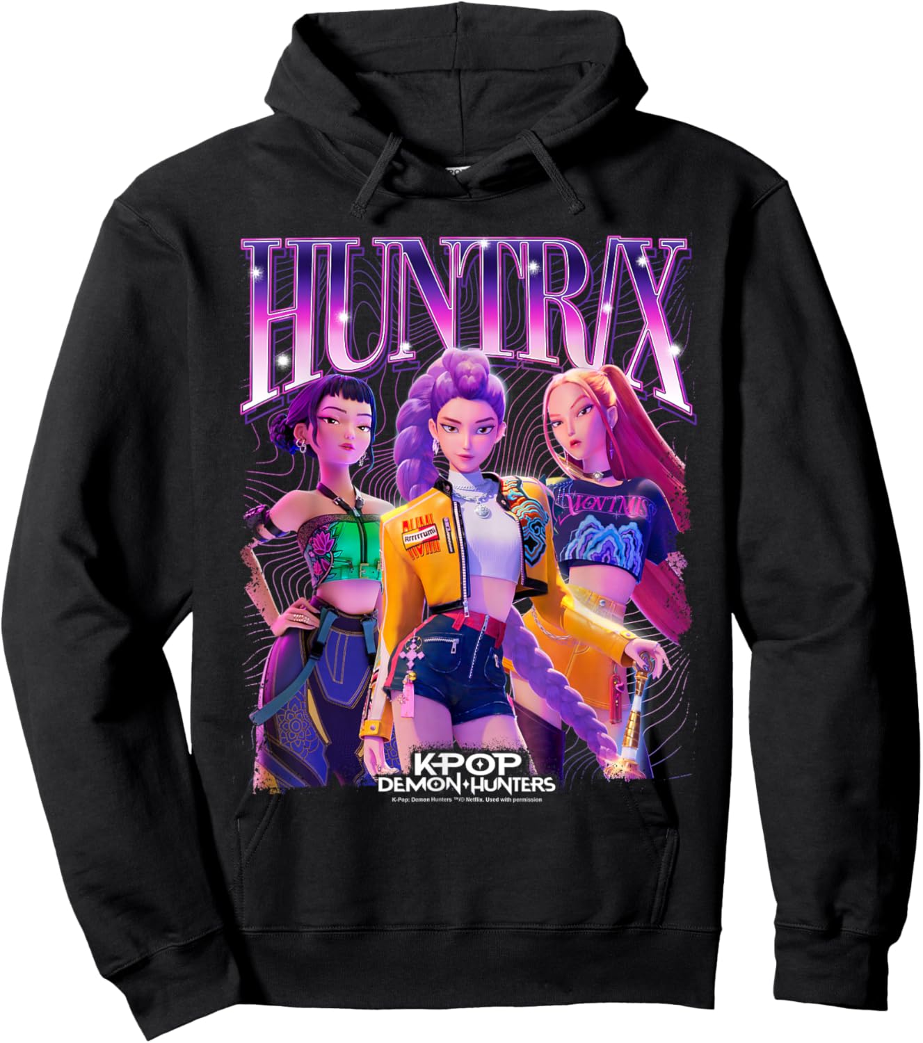 KPop Demon Hunters Huntrix Bootleg Officially Licensed Hoodie - Hoodie | Black