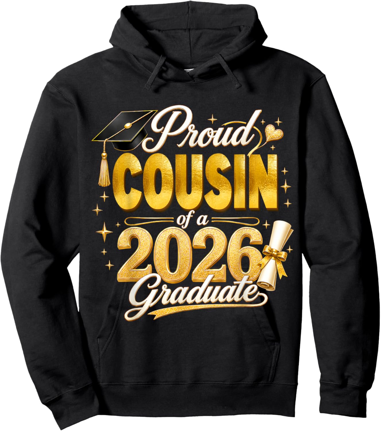 Proud Cousin 2026 Graduate Senior Graduation Family Pride Hoodie - Hoodie | Black
