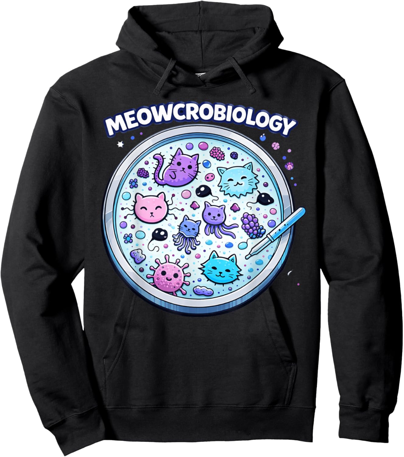 Wissenschaftliche Grafik von Meowcrobiology Cute Cat Hoodie - Hoodie | Black