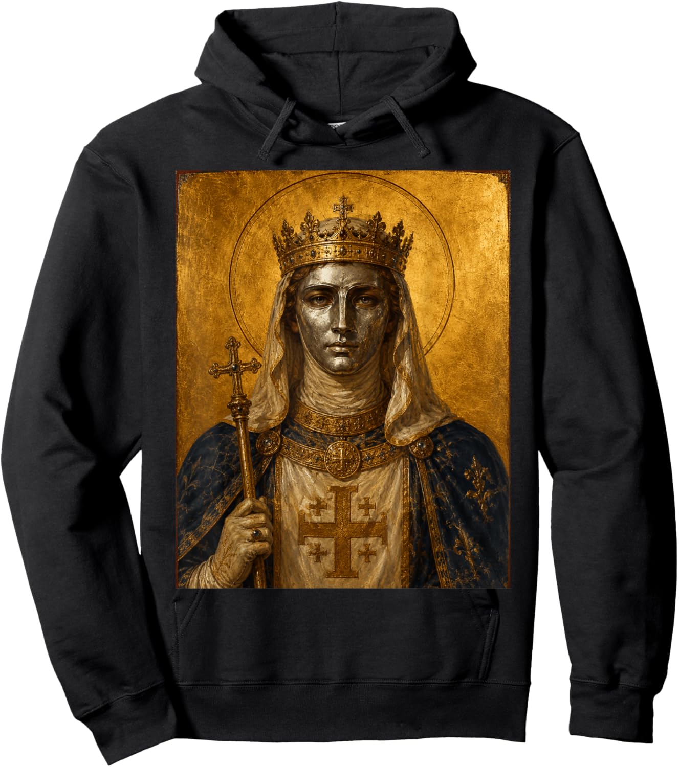 Icône catholique du Roi Baudouin IV de Jérusalem Hoodie - Hoodie | Black