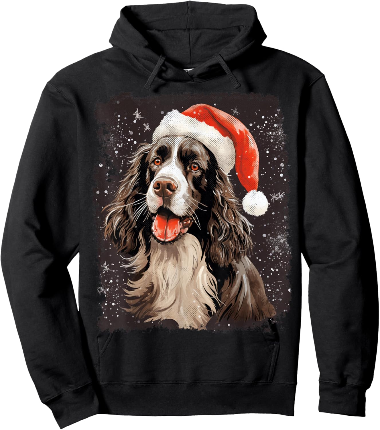 English Springer Spaniel Christmas Dog Hoodie - Hoodie | Black