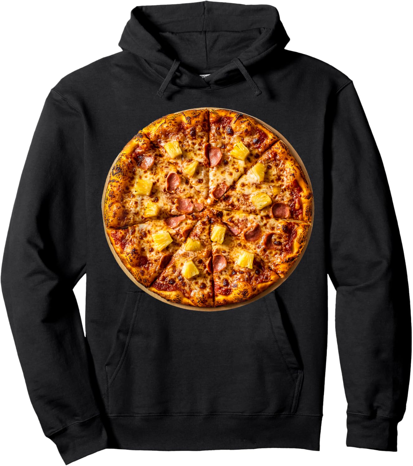 Huge Hawaiian Pizza Graphic for Birthdays, Costumes and Fun Hoodie - Hoodie | Black