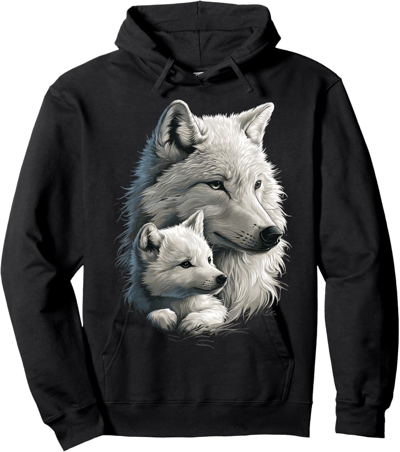 Wolf and Cub Men Wolf Lovers Women Wolf Hoodie - Hoodie | Black
