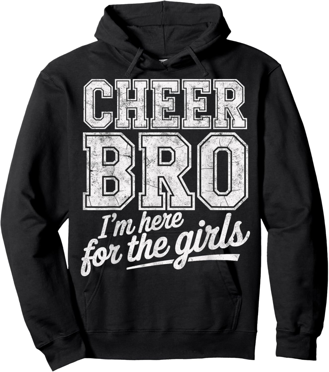 Cheer Bro Here for Girls Cheerleading Male Cheerleader Hoodie - Hoodie | Black