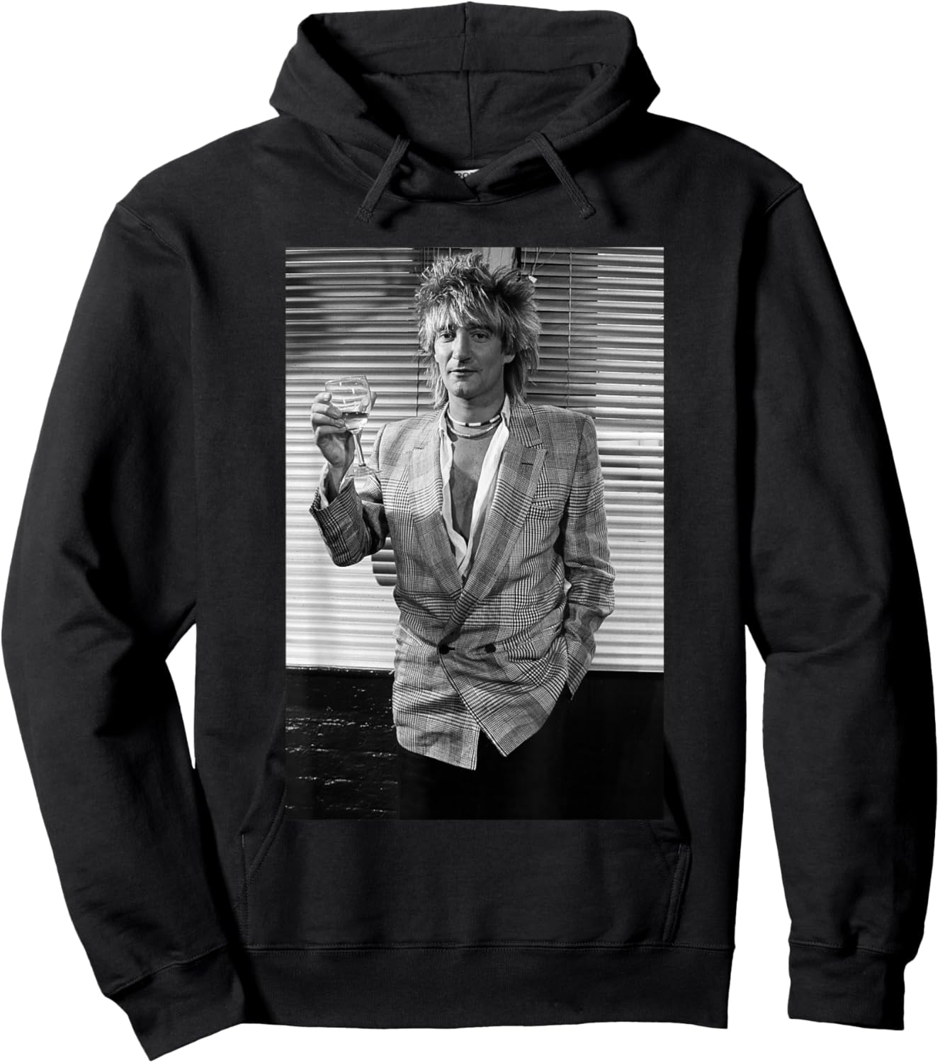 Rod Stewart in London Press for Body Wishes Tour 1983 Hoodie - Hoodie | Black