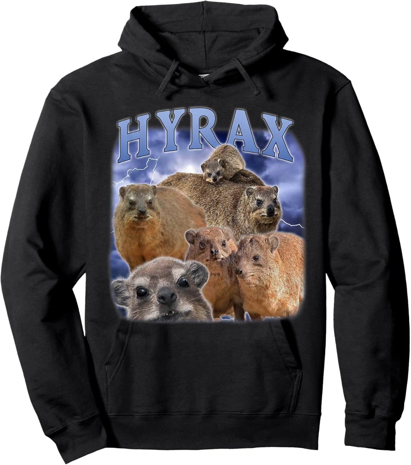 Hyrax Fire Meme Funny Animal Lover Humour Rock Hyrax Hoodie - Hoodie | Black