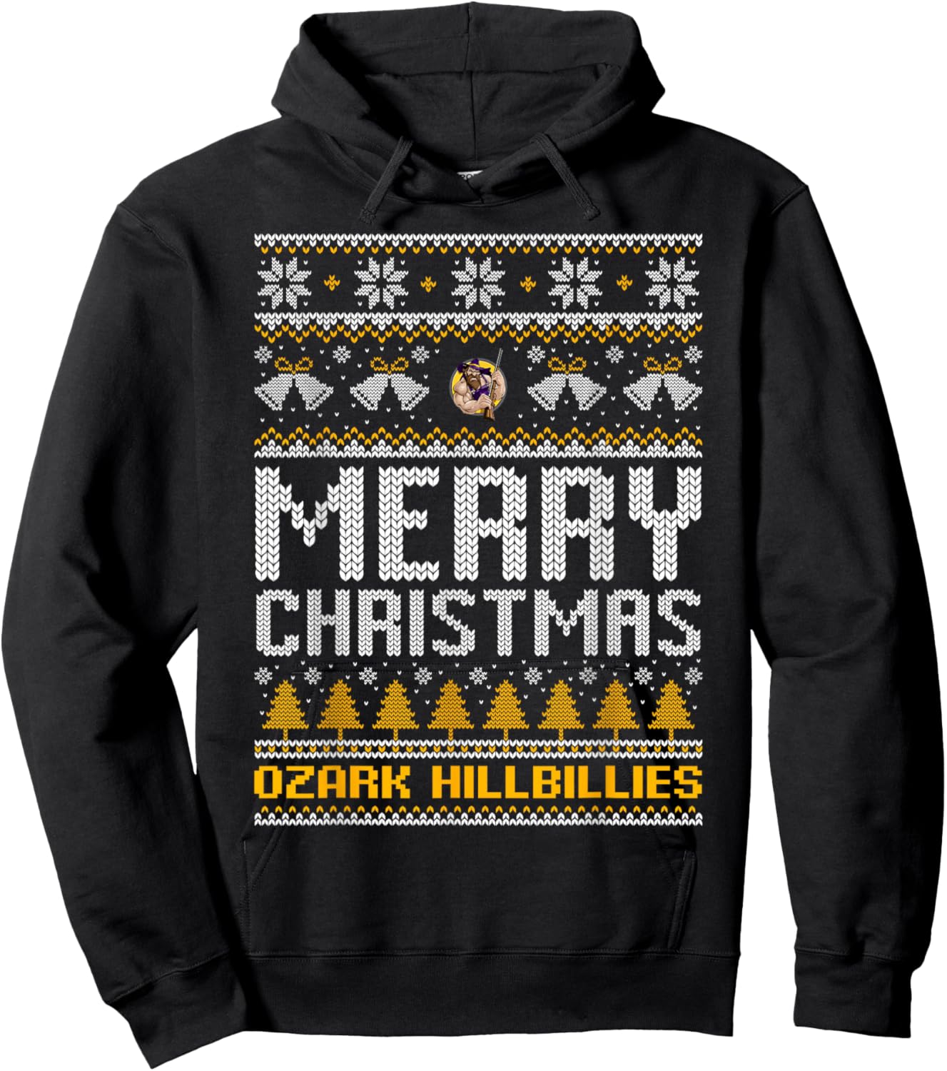 Ozark Hillbillies Logo Merry Christmas Ugly Sweater HS Hoodie - Hoodie | Black