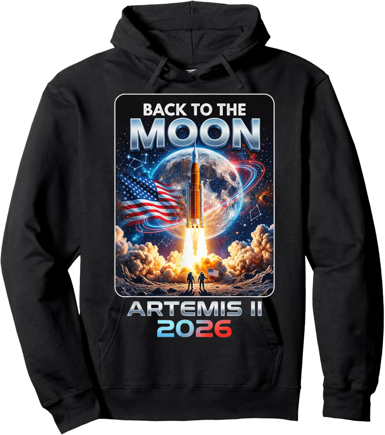 Artemis 2 Back to The Moon Rocket Launch Artemis II Lunar Hoodie - Hoodie | Black