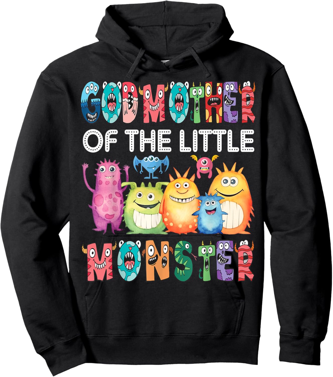 GodMother Of The Little Monster Kids 1St Birthday Party Hoodie - Hoodie | Black
