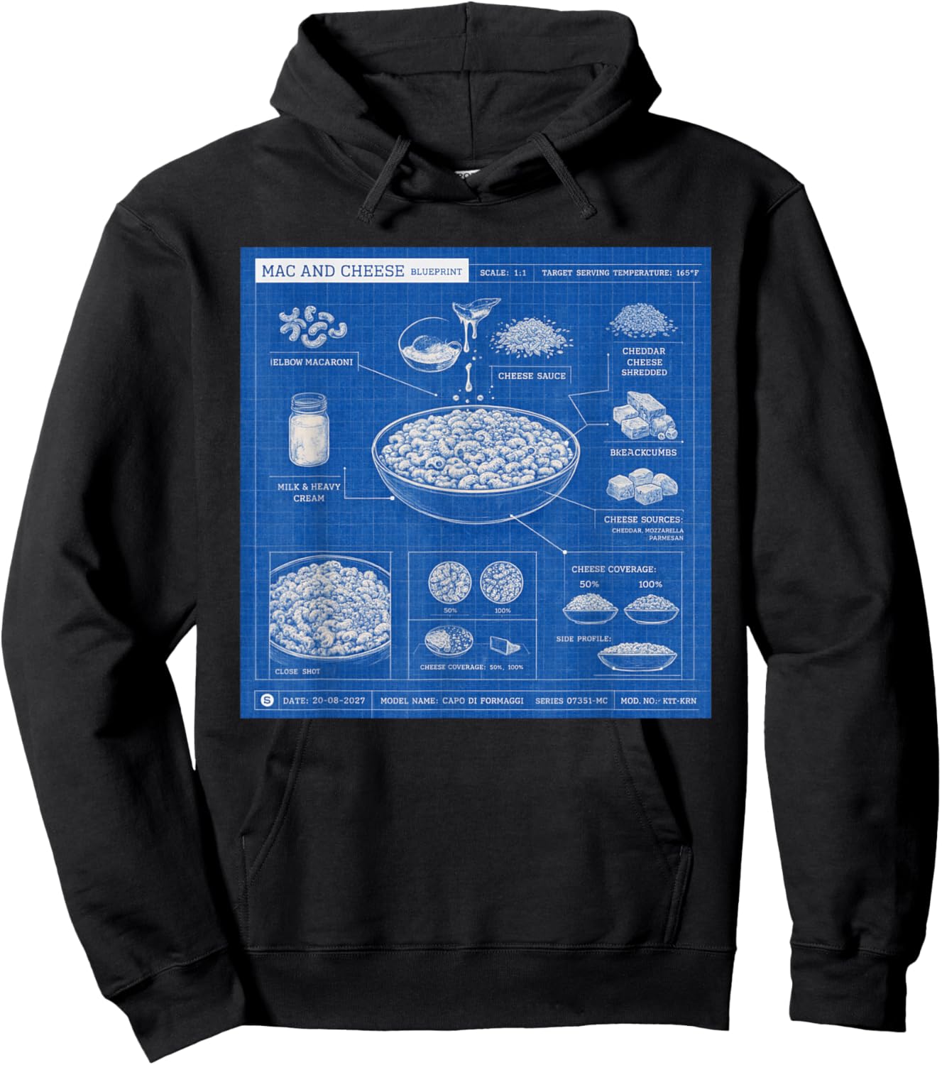 mac Cheese Graph Built Diagram Schematics Hoodie - Hoodie | Black