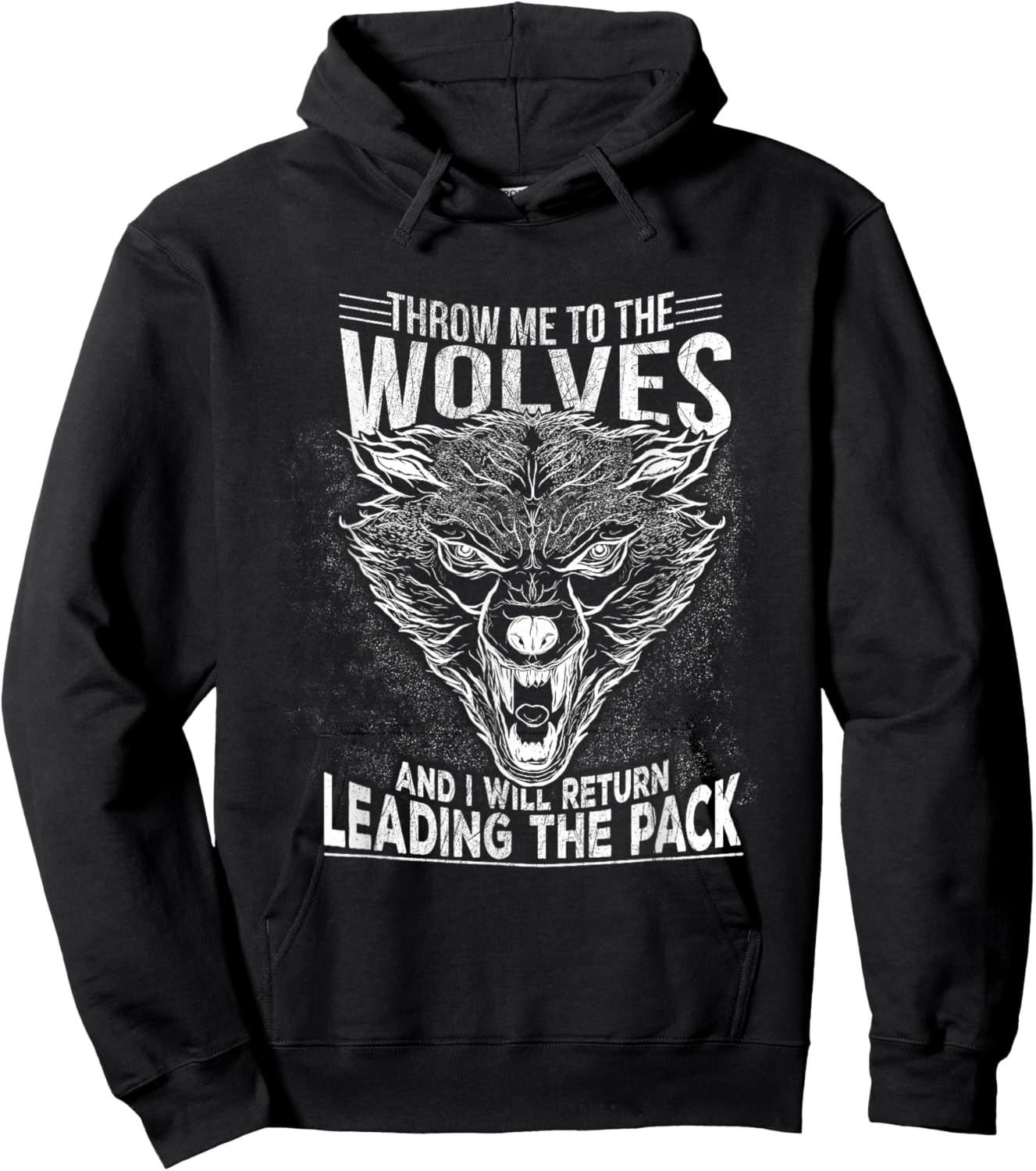 Motivational Quote Wolf Leader of The Pack Alpha Wolves Hoodie - Hoodie | Black