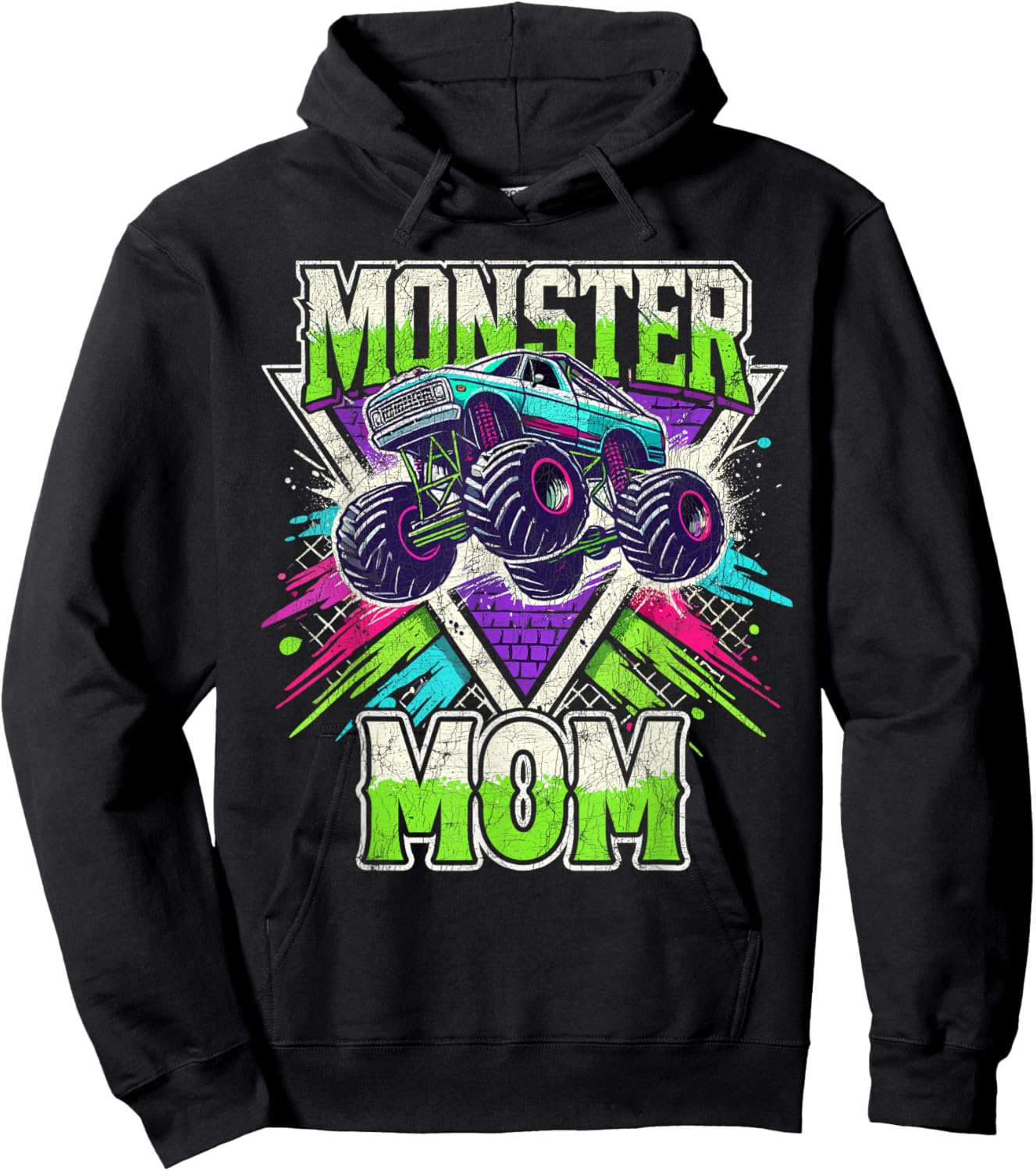 Matching Monster Truck Costume, Jam Birthday Monster Mom Hoodie - Hoodie | Black