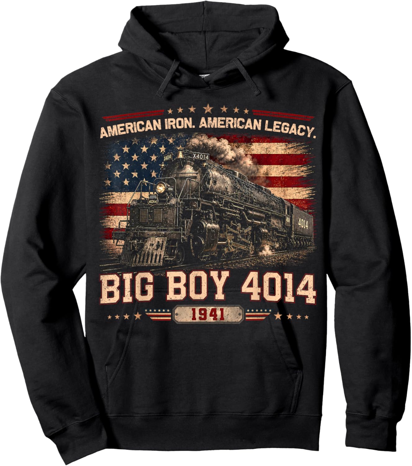 Big Boy 4014 Vintage Steam Locomotive Railroad Train Engine Hoodie - Hoodie | Black