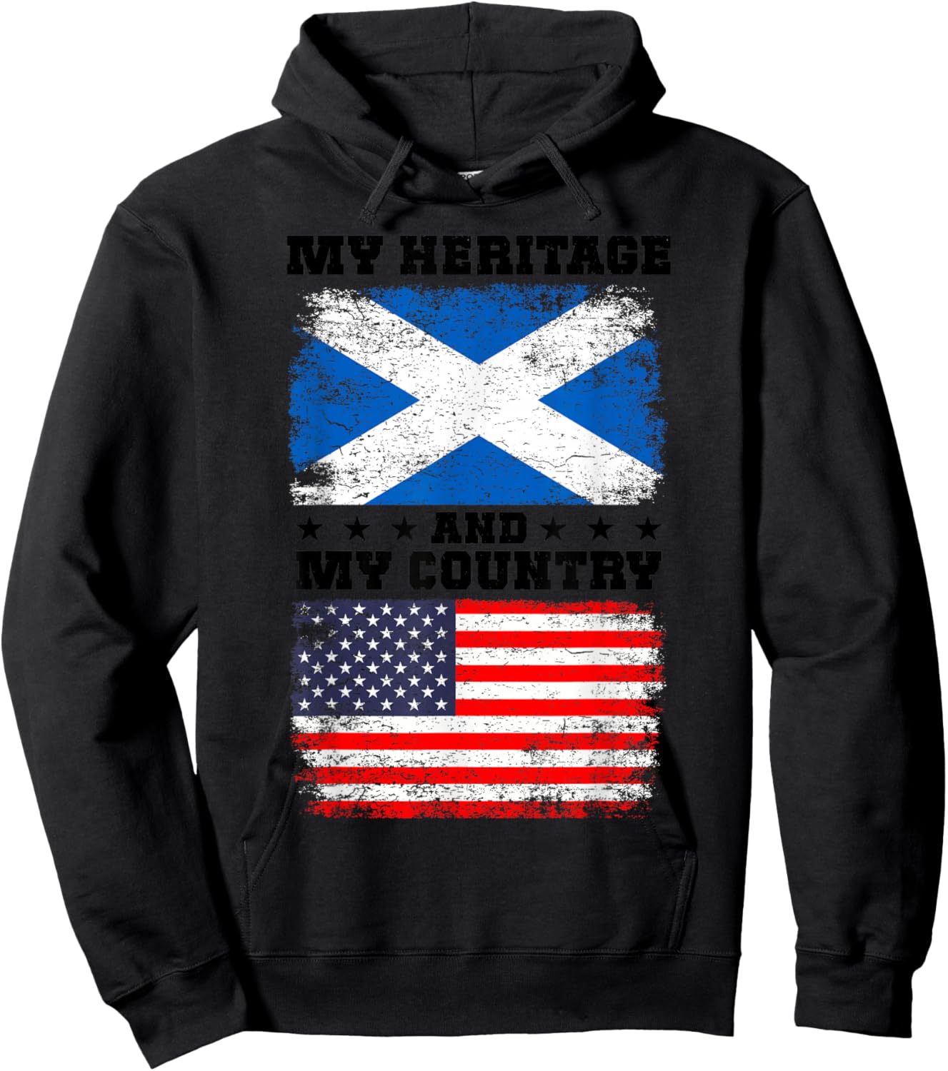 Scotish Heritage Uniform American Outfit US Scotland Flag Hoodie - Hoodie | Black