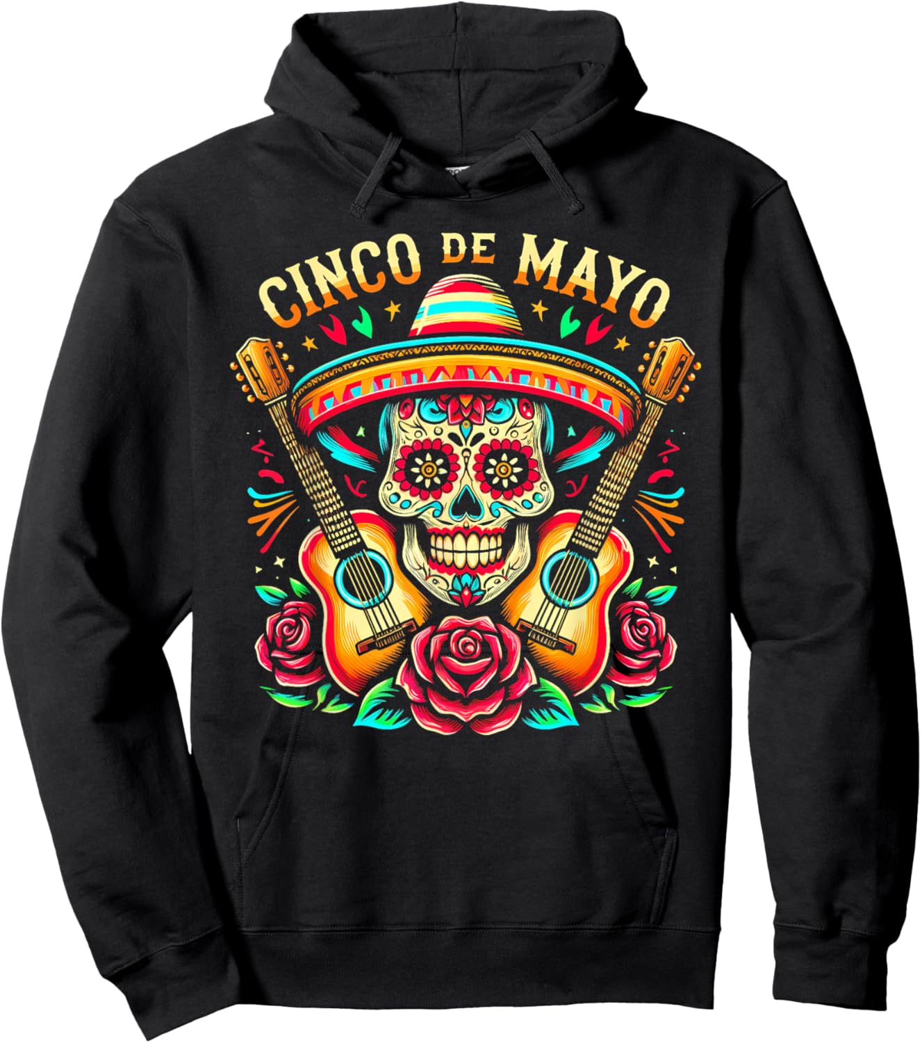 Mexican Skull Fiesta 5 De Mayo Cinco De Mayo Mem Women Kids Hoodie - Hoodie | Black