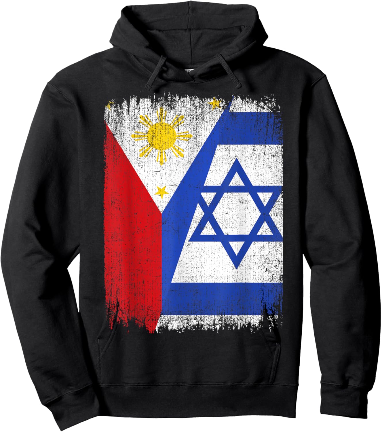 Half Philippines Israel Flag Filipino Israelis Roots Hoodie - Hoodie | Black