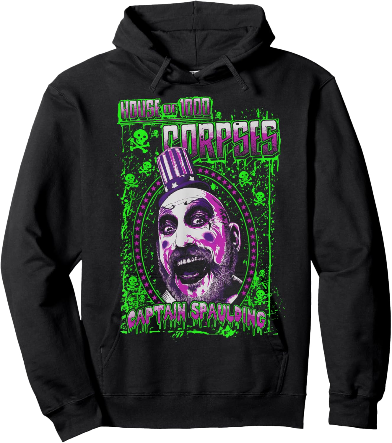 Rob Zombie – Captain Spaulding Green Splatter Hoodie - Hoodie | Black