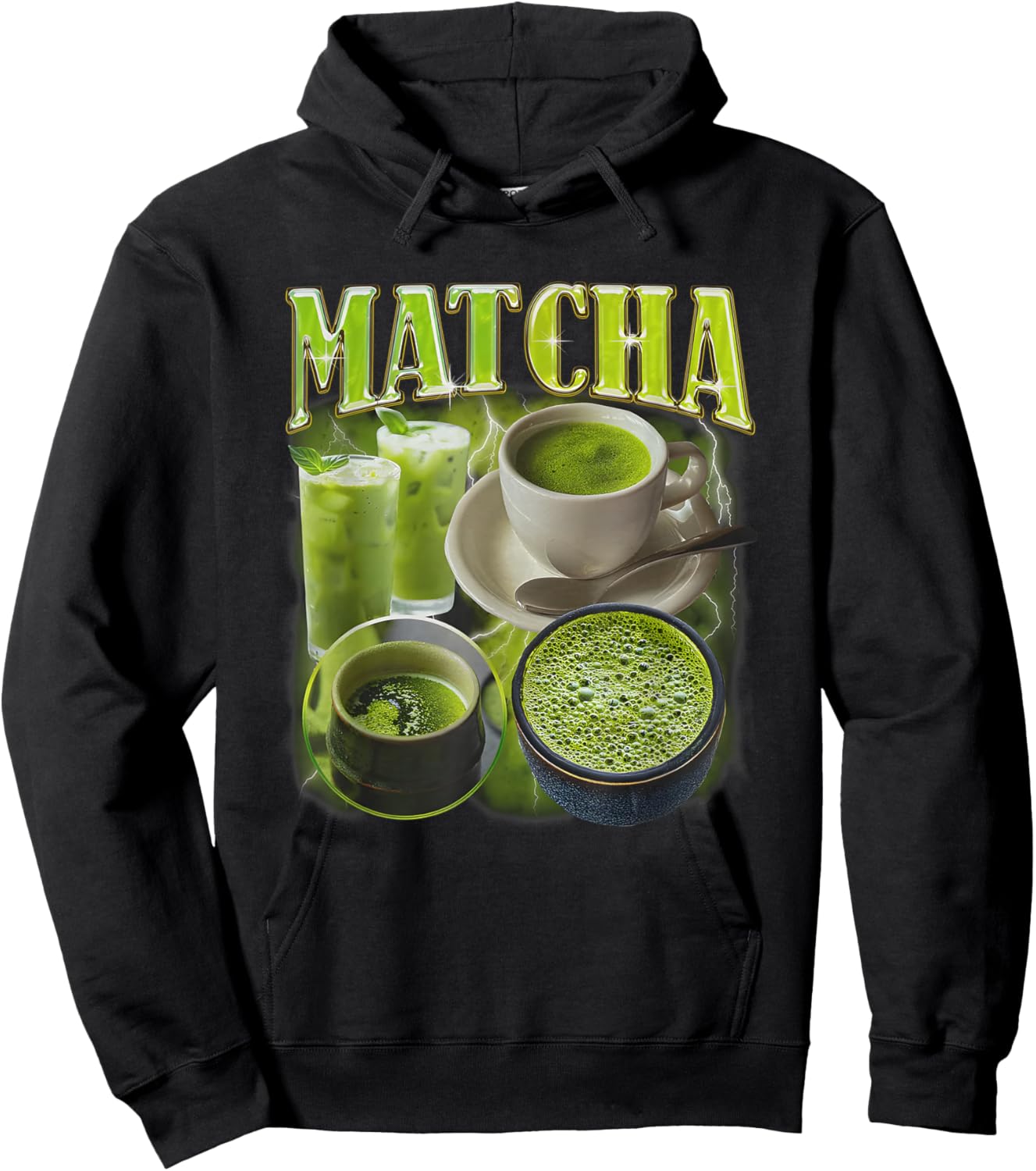 Matcha Vintage Rap Funny Women Hoodie - Hoodie | Black