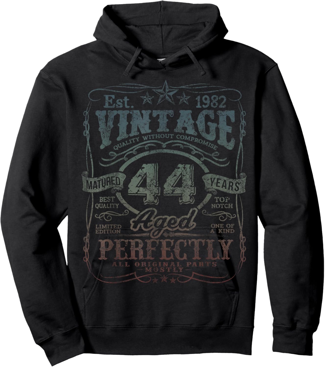Vintage 1982 Limited Edition Shirt 44 Year Old 44th Birthday Hoodie - Hoodie | Black