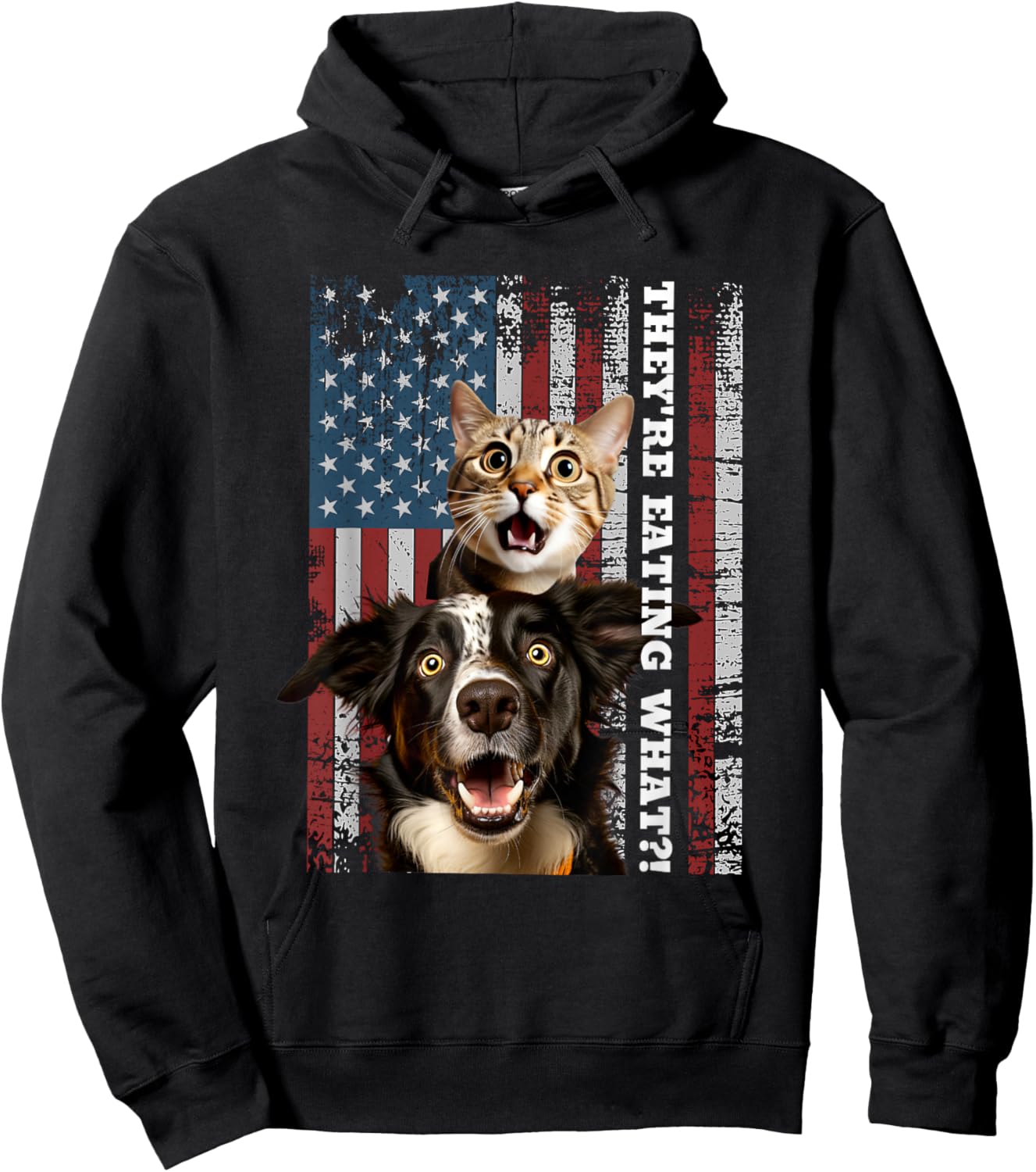They're Eating The Dogs Cats Pets Save Our Pets Trump Funny Hoodie - Hoodie | Black
