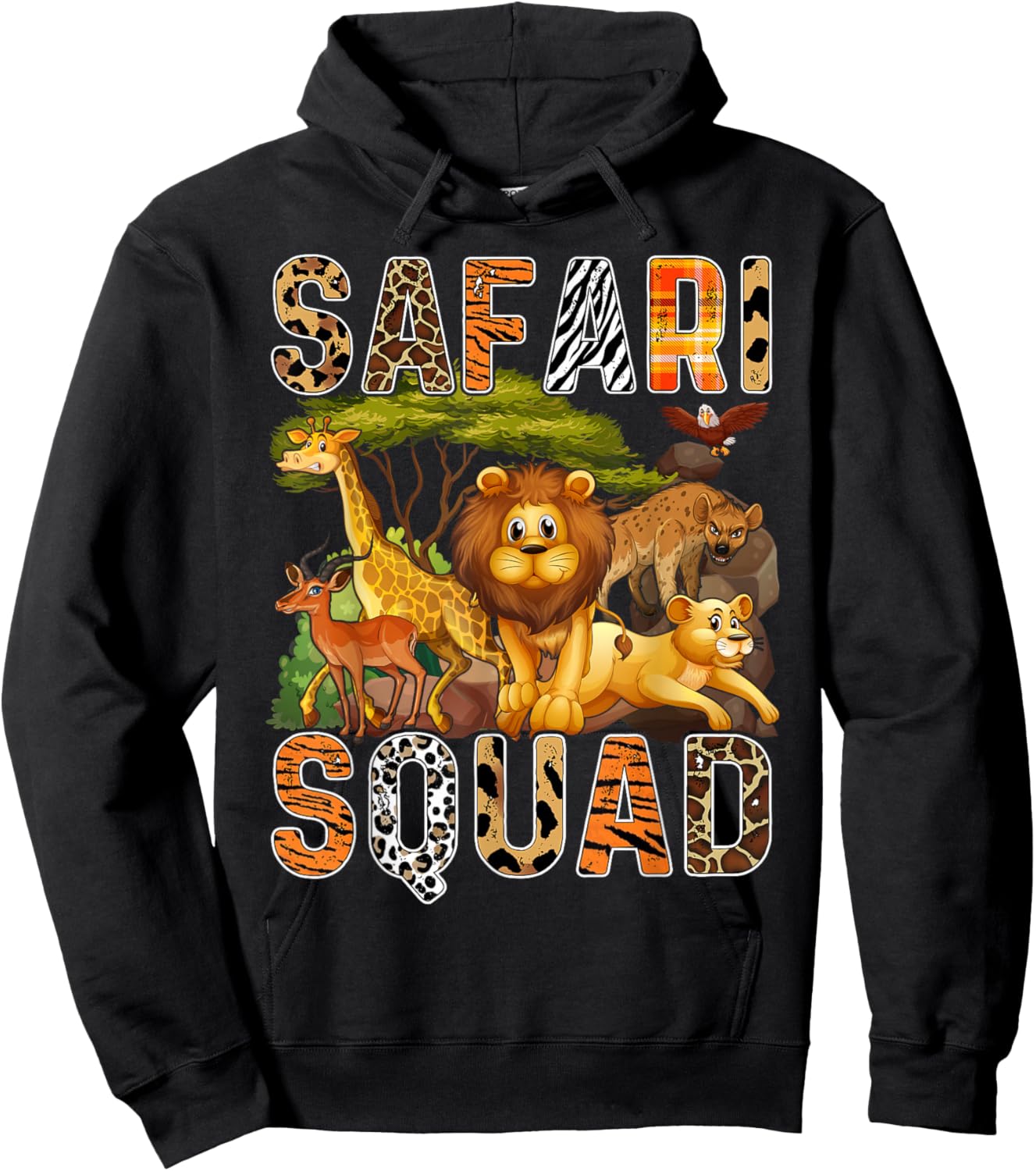 Safari Squad Wilderness Animal Lover Tourist Travel Hoodie - Hoodie | Black