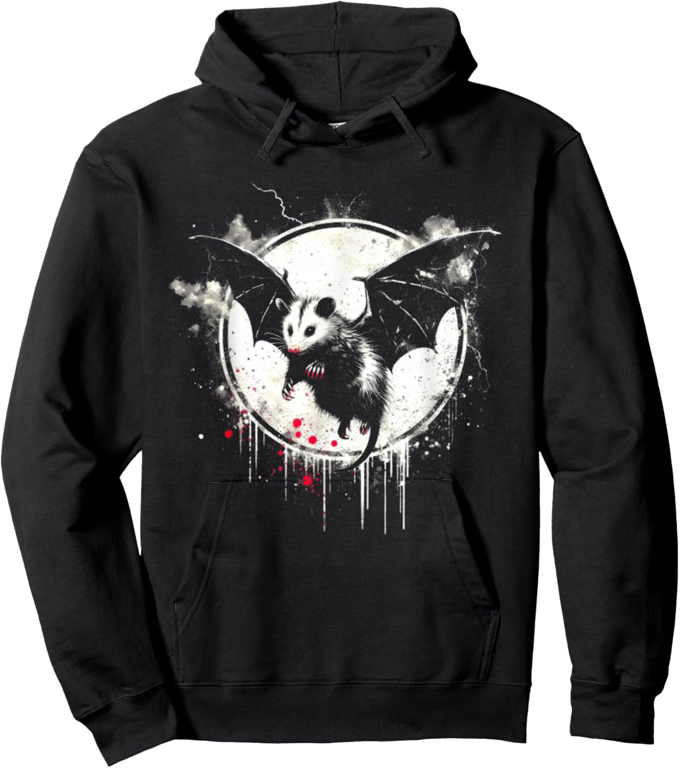 Opossum Bat - Funny Cute Possum Bat Halloween Lover Hoodie - Hoodie | Black