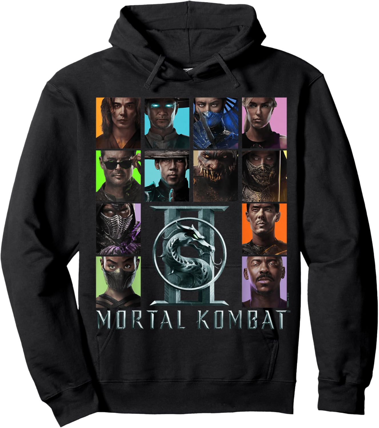 Mortal Kombat 2 Character Squares Hoodie - Hoodie | Black