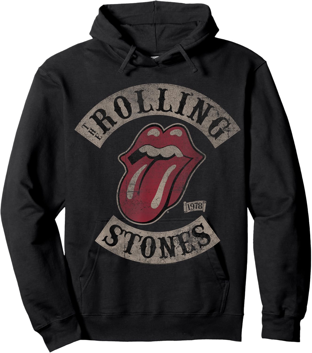 Official The Rolling Stones Vintage Tour 1978 Navy Hoodie - Hoodie | Black
