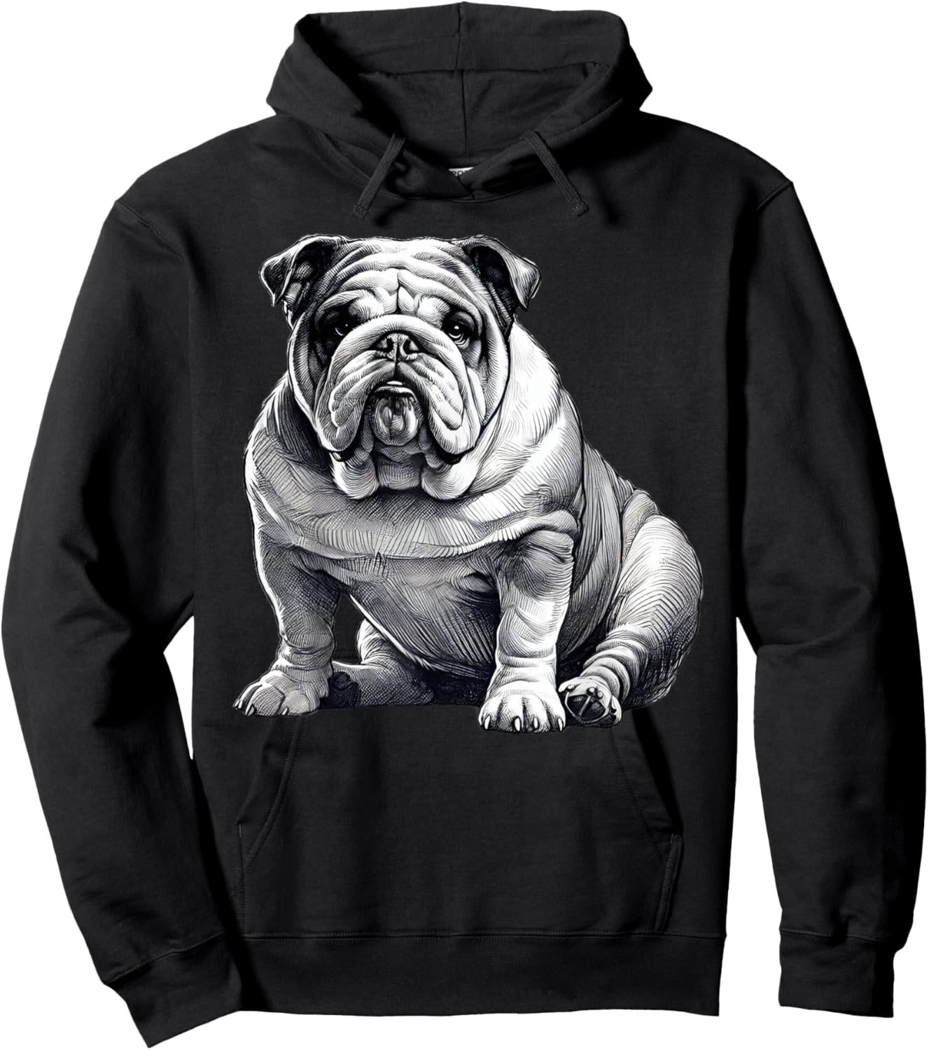 Dog English Bulldog Art Hoodie - Hoodie | Black