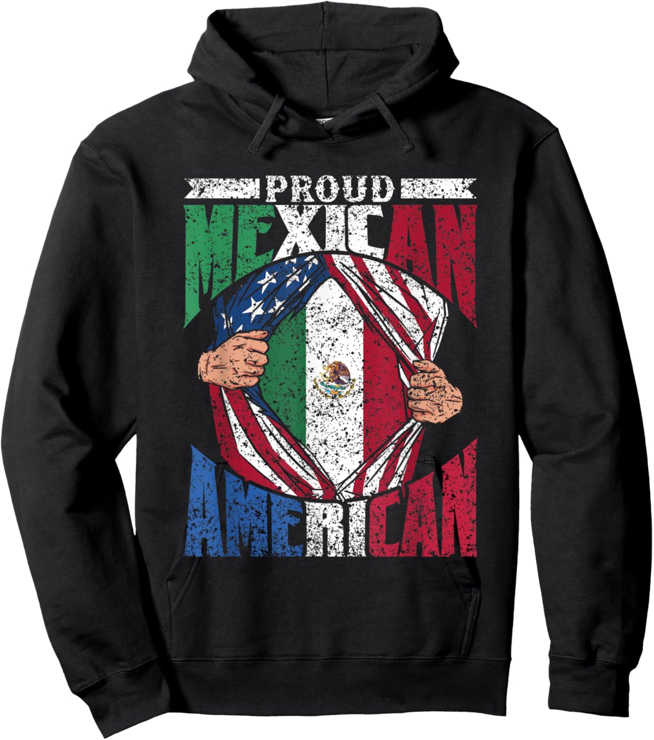 Proud Mexican American Us Mexican American Hoodie - Hoodie | Black