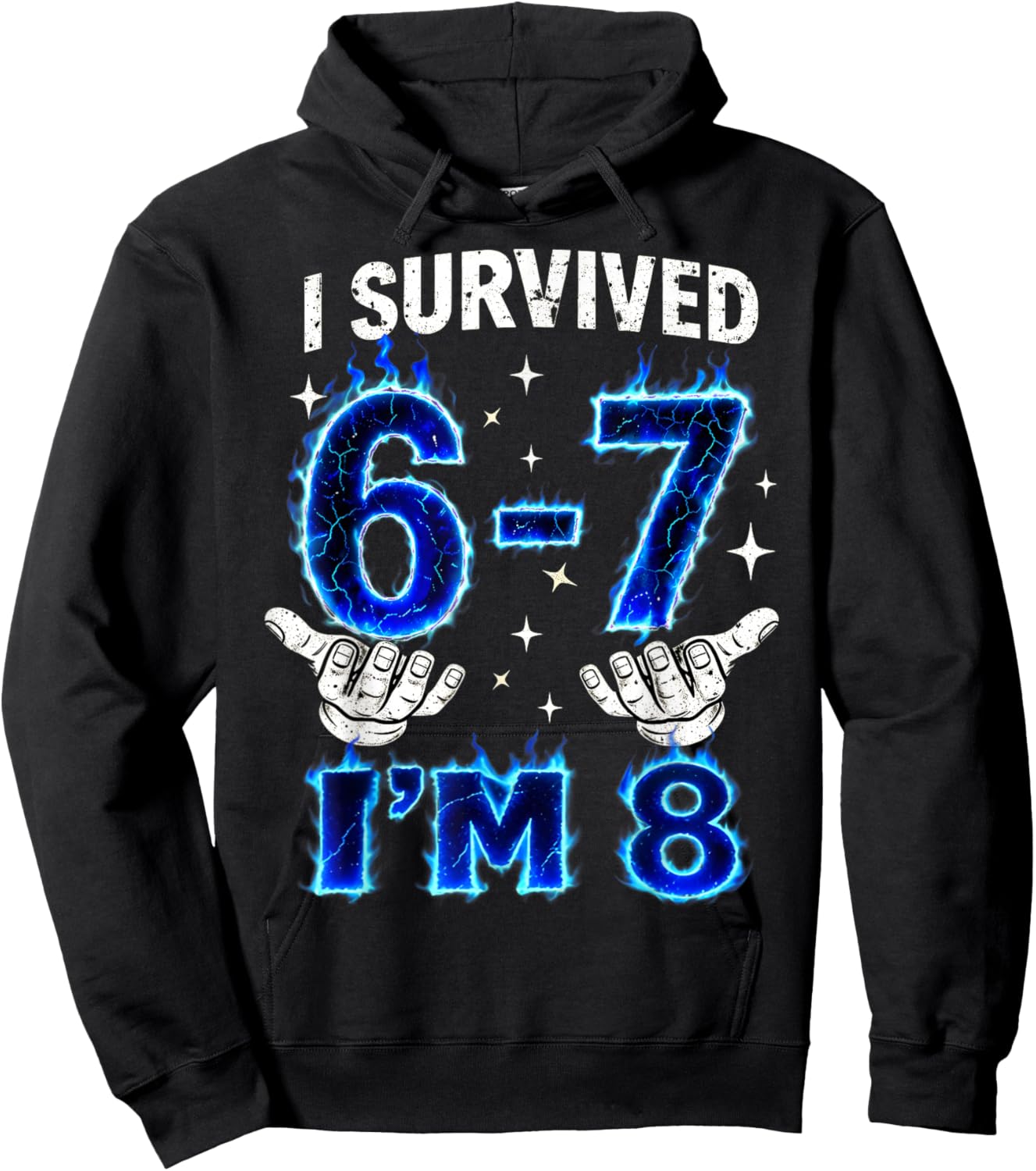 I Survived 6-7 I'm 8 Birthday Boys Six Seven Bruh Gifts Kids Hoodie - Hoodie | Black