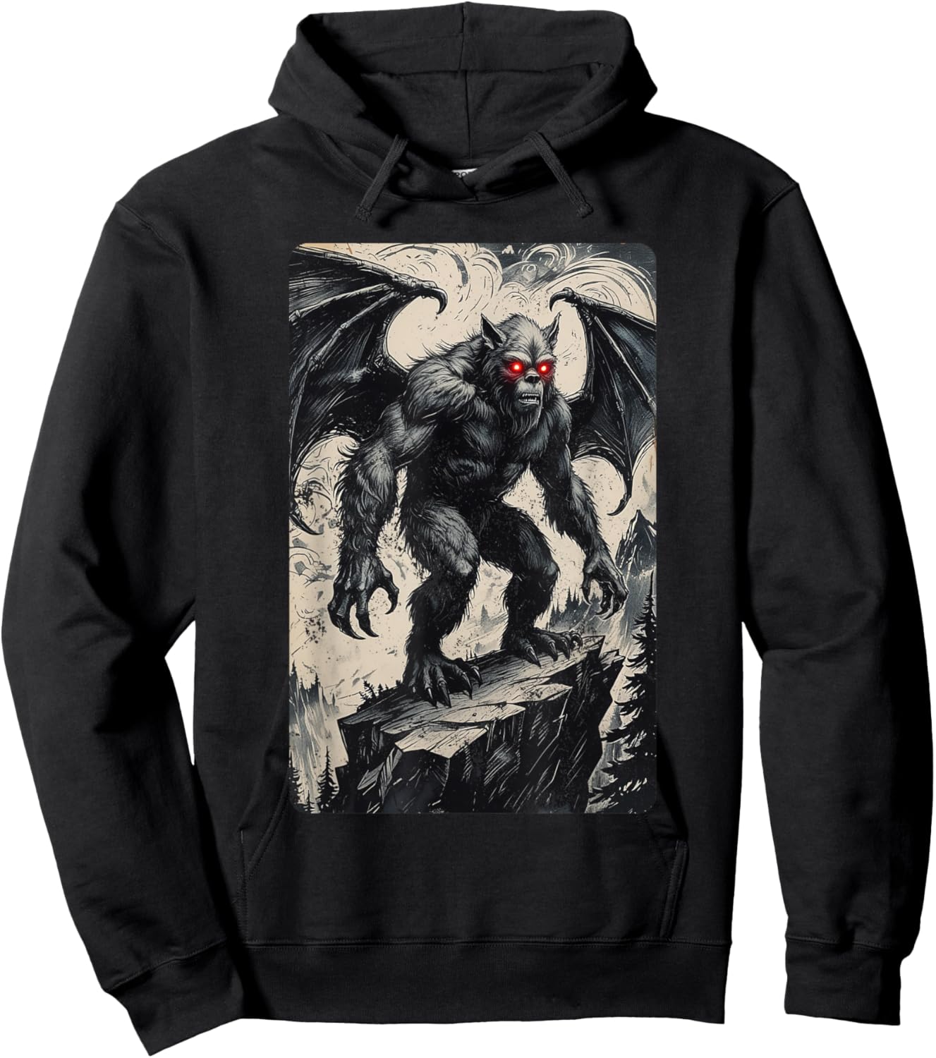 Batsquatch Watches from the Heights Hoodie - Hoodie | Black