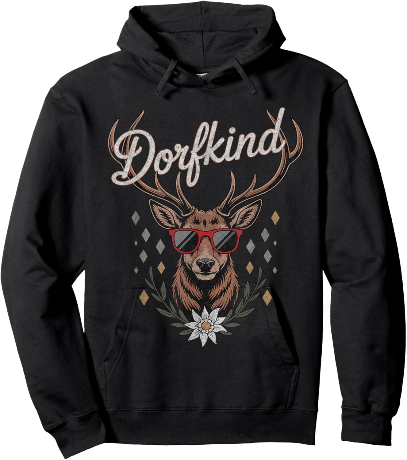 Dorfkind Children's with Deer HR Design , Women and Children Hoodie - Hoodie | Black