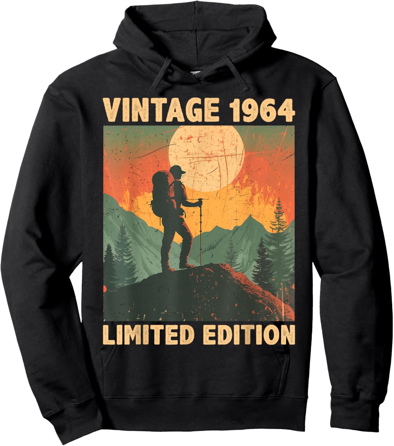 61 Years Old Gift Vintage 1965 Hiking Lover 61st Birthday Hoodie - Hoodie | Black