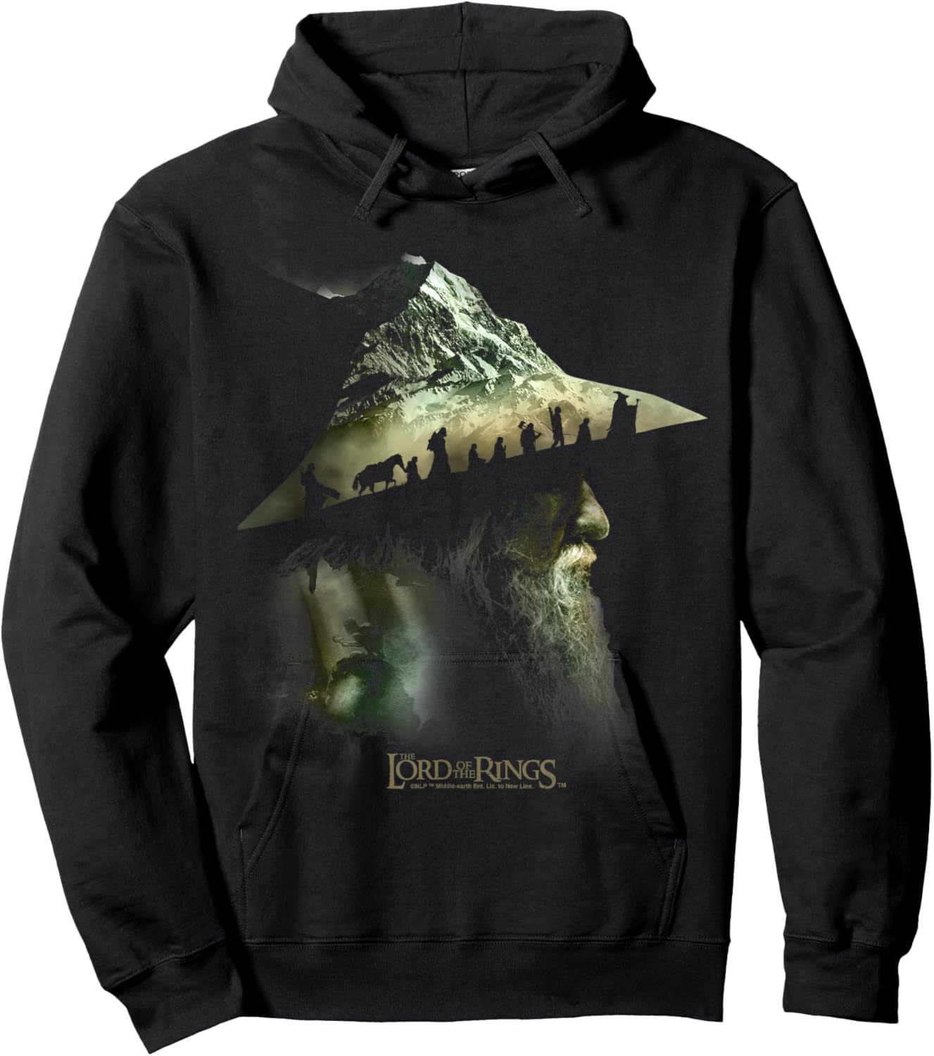 The Lord of The Rings Gandalf Fellowship Mountains Hoodie - Hoodie | Black
