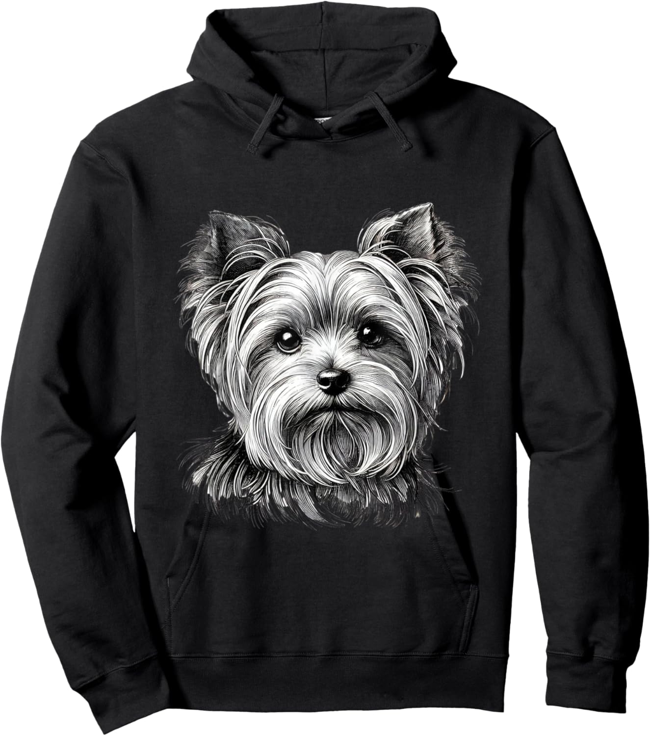Yorkie Dog Face Illustration for Dog Lovers Hoodie - Hoodie | Black