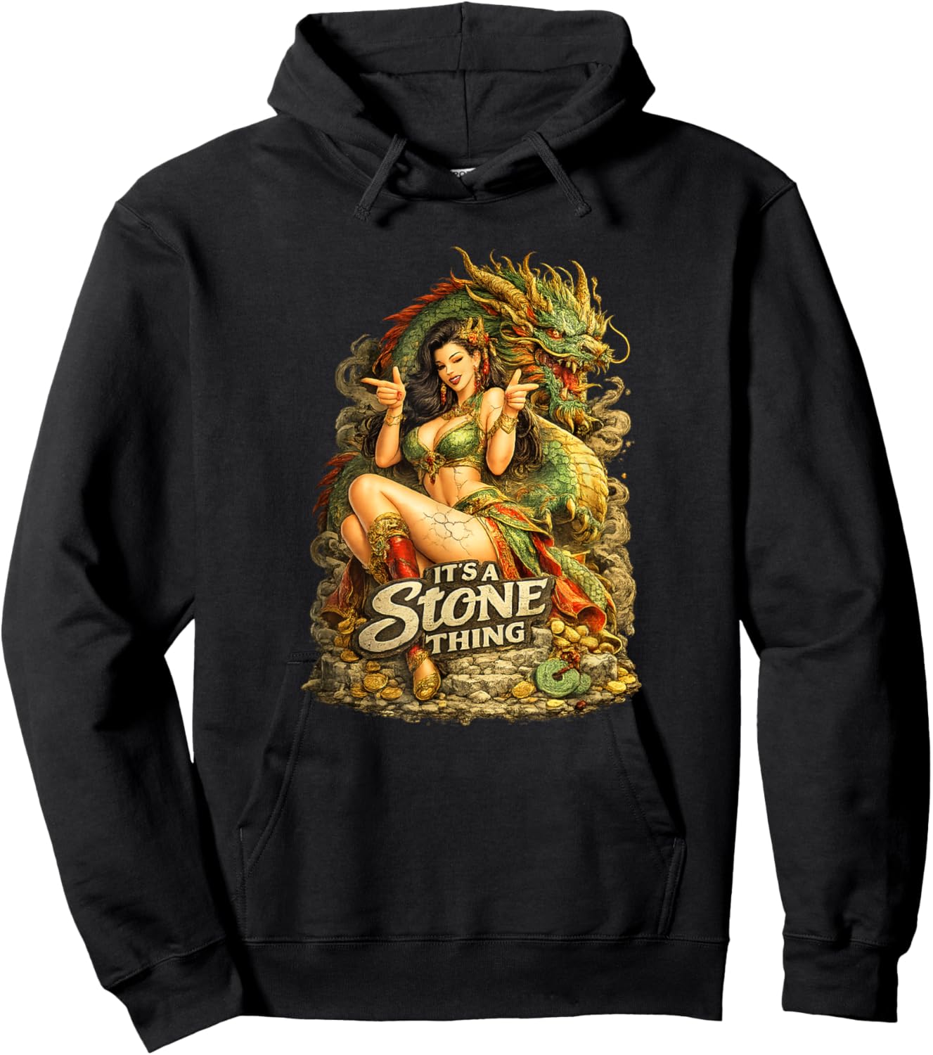 Luci Dragon Lady Pinup Hoodie - Hoodie | Black
