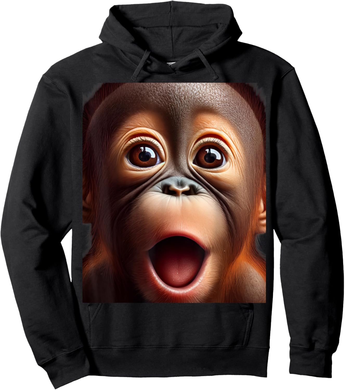 Funny Monkey Face baby orangutan Hoodie - Hoodie | Black