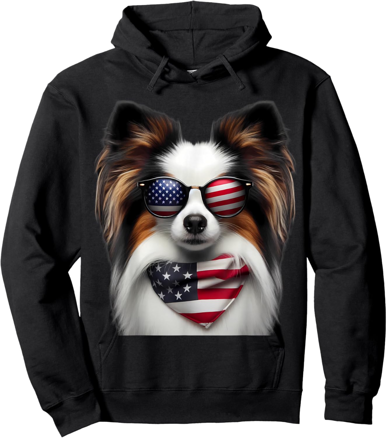 American Papillion Dog 4th Of July Incependence Day Owner Hoodie - Hoodie | Black