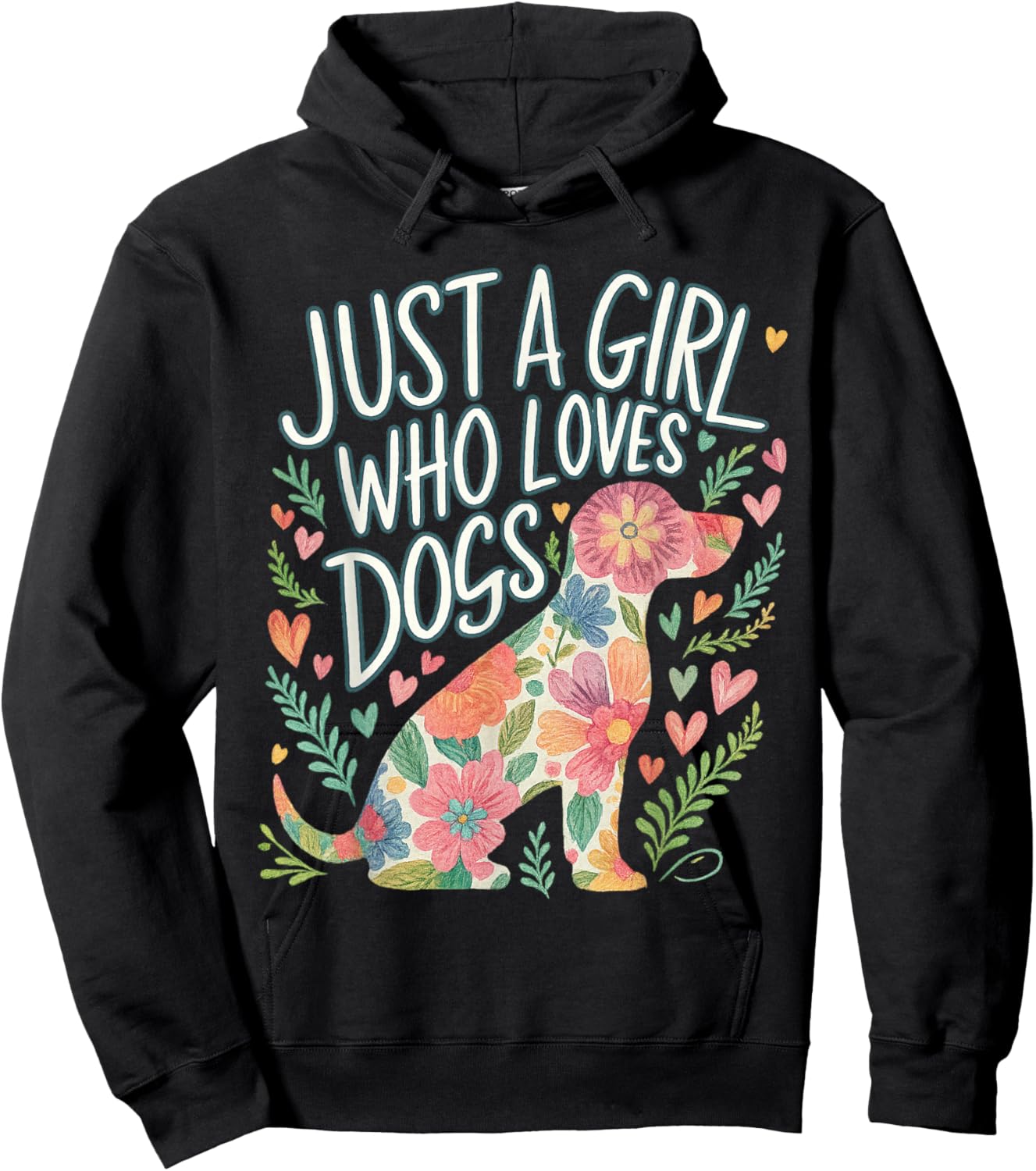 Just A Girl Who Loves Dogs Cute Dog Lady Hoodie - Hoodie | Black