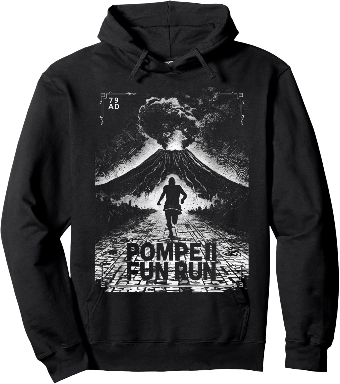 Pompeii 79 AD Fun Run Volcano Lover's Hoodie - Hoodie | Black
